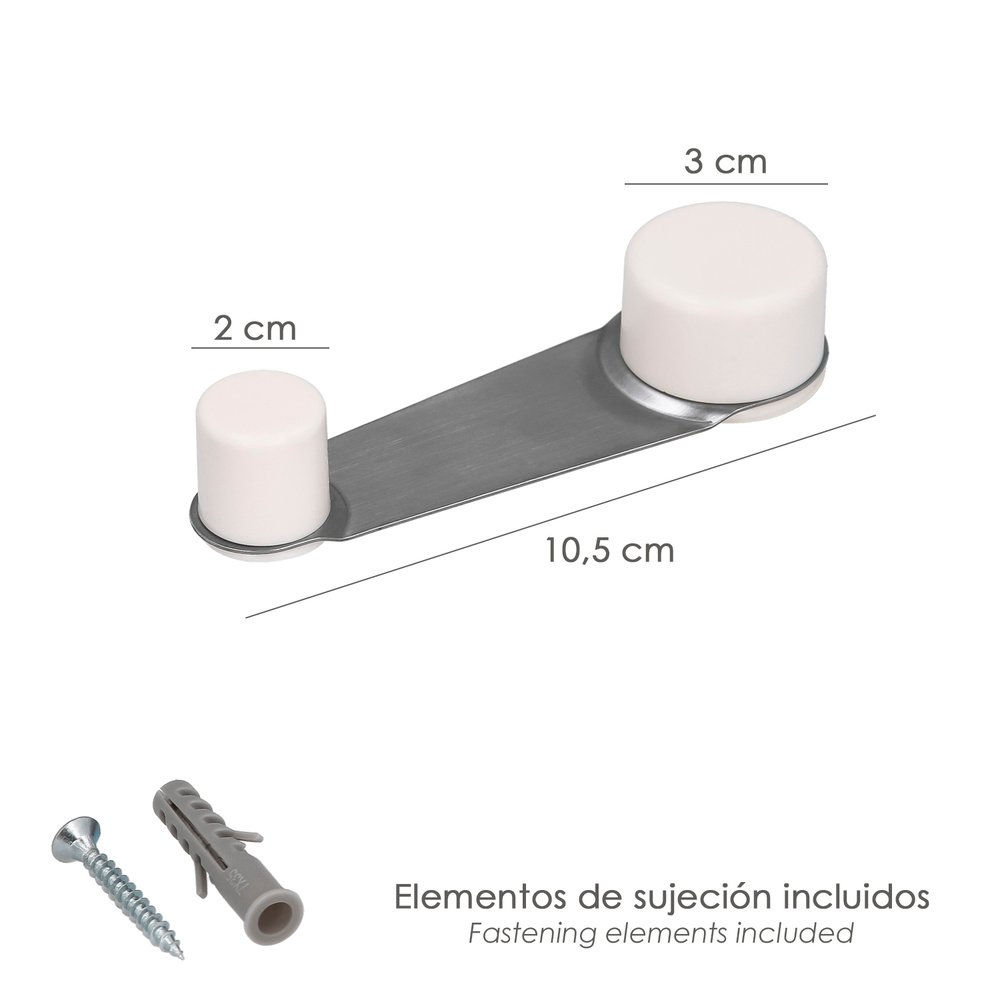 Tope Puerta Adhesivo con Retenedor Blanco 2 Tope Puerta Adhesivo con Retenedor Blanco