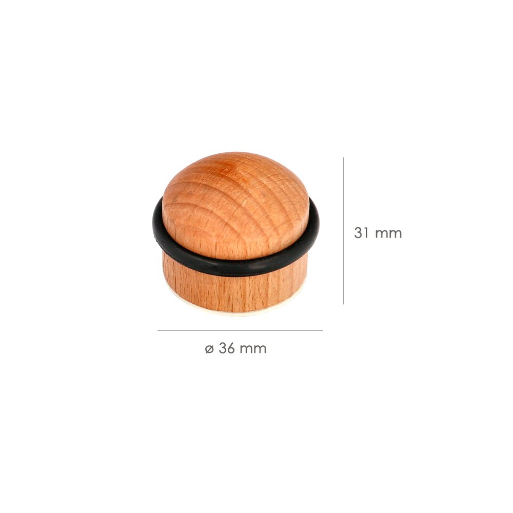 Tope Puerta Atornillable Adhesivo Madera Redondo Roble Claro