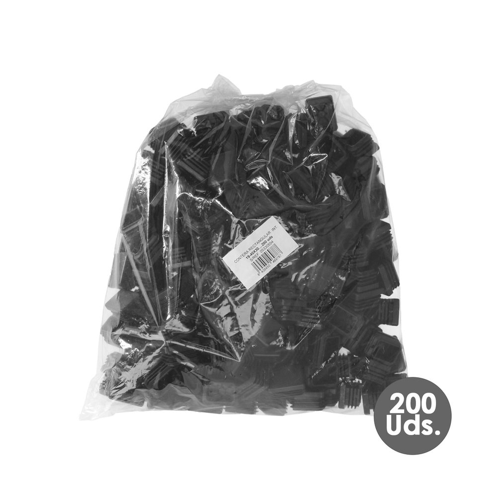 Contera Plástico Rectangular Interior. Color Negro 40x30 mm Bolsa 200 Unidades. 3 Contera Plástico Rectangular Interior. Color Negro 40x30 mm Bolsa 200 Unidades.