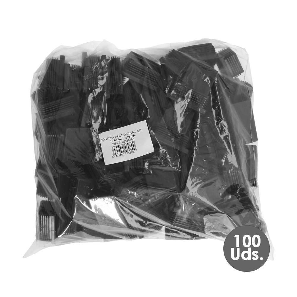 Contera Plástico Rectangular Interior. Color Negro 60x40 mm Bolsa 100 Unidades. 3 Contera Plástico Rectangular Interior. Color Negro 60x40 mm Bolsa 100 Unidades.
