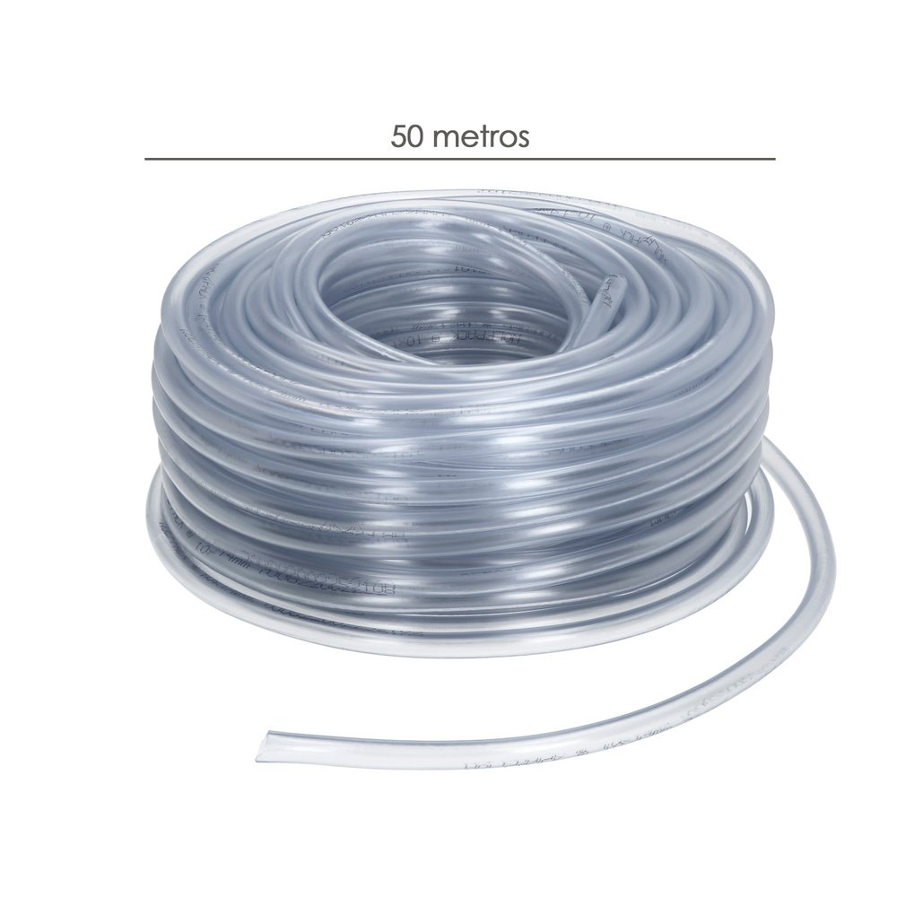 Manguera Transparente Nivel  4 x6 mm.  Rollo 50 metros