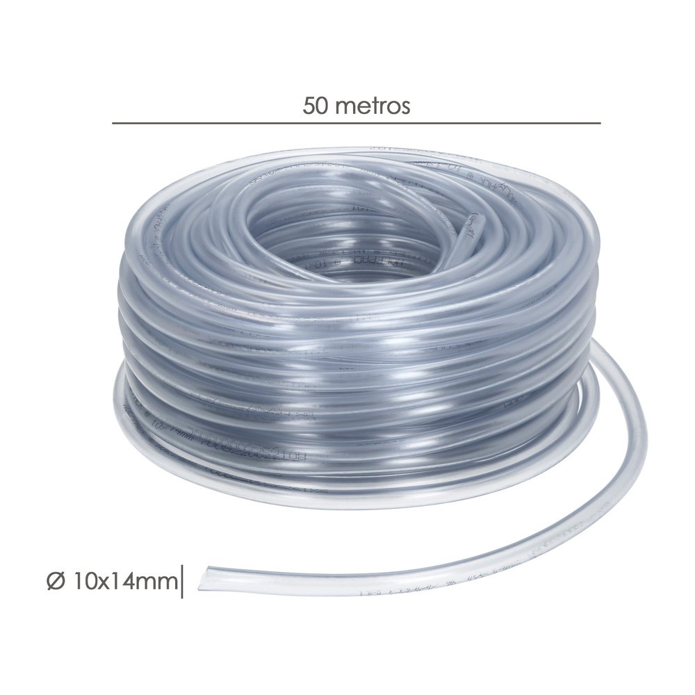 Manguera Transparente Nivel  4 x6 mm.  Rollo 50 metros