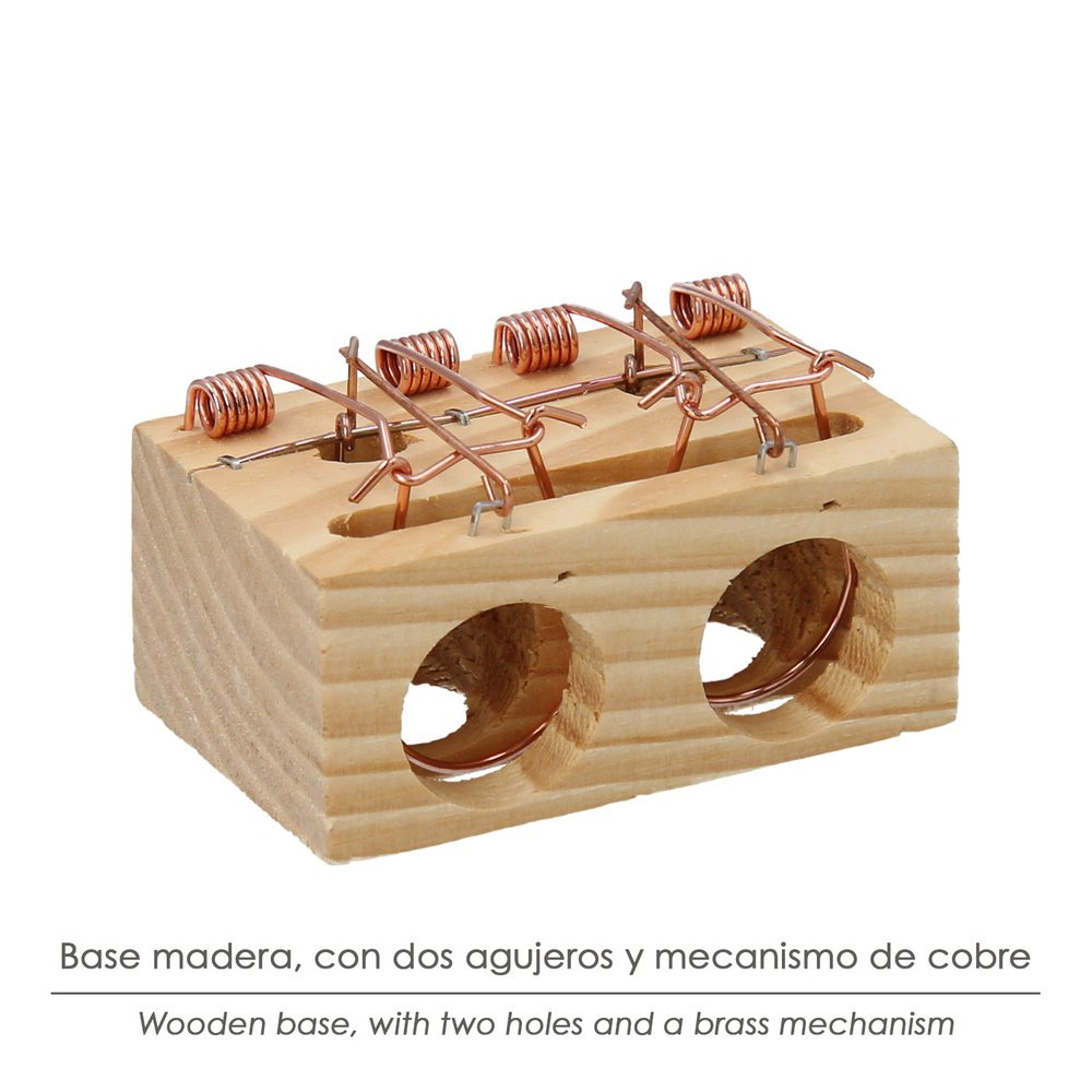 Trampa De Madera Para Ratones 2 Agujeros Ø 28 mm. 5 Trampa De Madera Para Ratones 2 Agujeros Ø 28 mm.