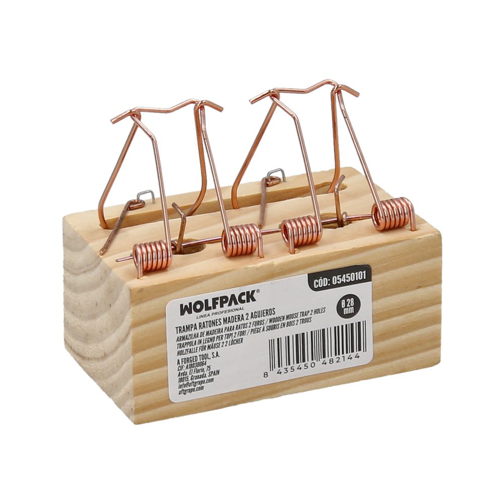 Trampa De Madera Para Ratones 2 Agujeros Ø 28 mm. 8 Trampa De Madera Para Ratones 2 Agujeros Ø 28 mm.