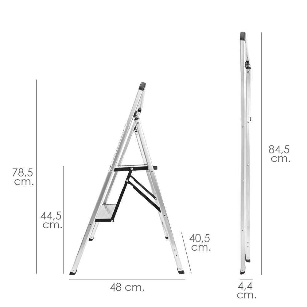Escalera Plana Aluminio 2 Peldaños 2 Escalera Plana Aluminio 2 Peldaños
