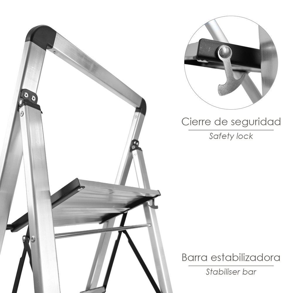 Escalera Plana Aluminio 2 Peldaños 3 Escalera Plana Aluminio 2 Peldaños