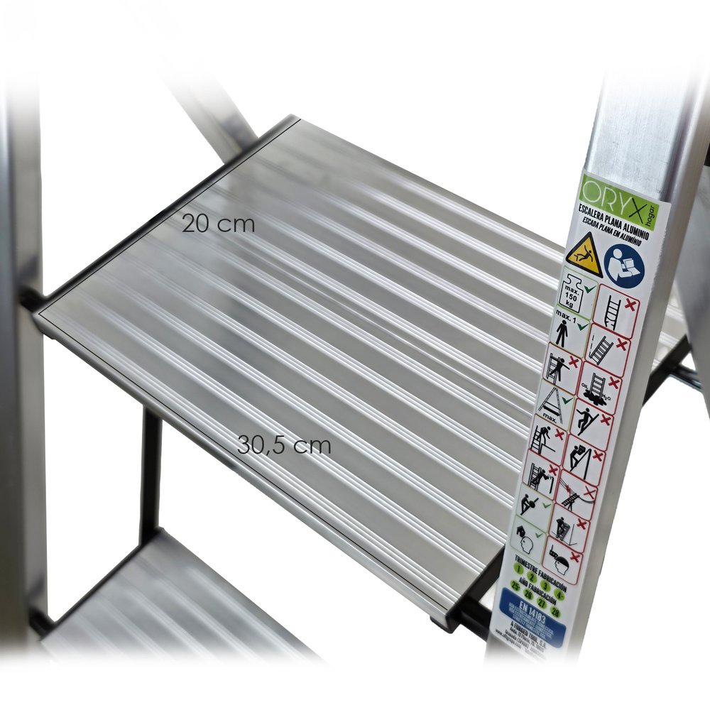 Escalera Plana Aluminio 2 Peldaños 4 Escalera Plana Aluminio 2 Peldaños