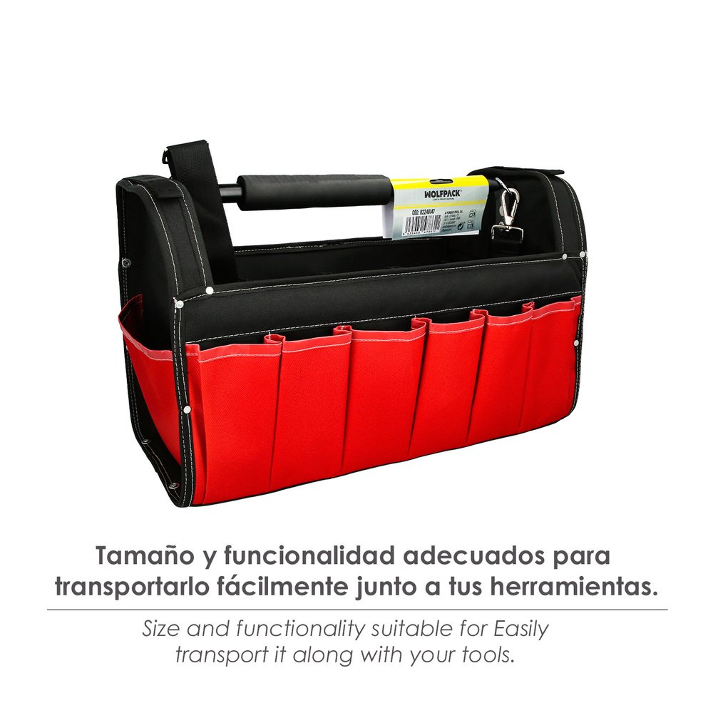 Bolsa Herramientas Nylon Asa Metal 25x47,5x31cm 3 Bolsa Herramientas Nylon Asa Metal 25x47,5x31cm