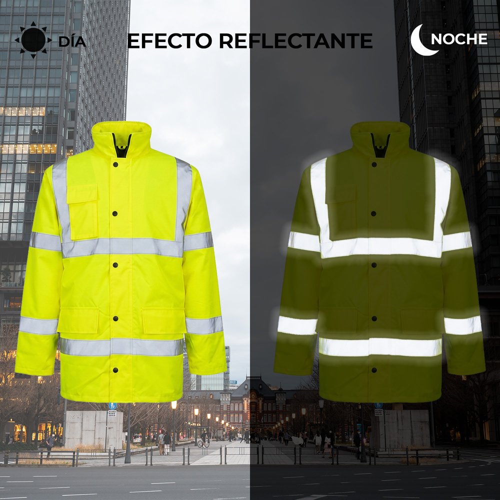 Parka Alta Visibilidad Lluvia Talla