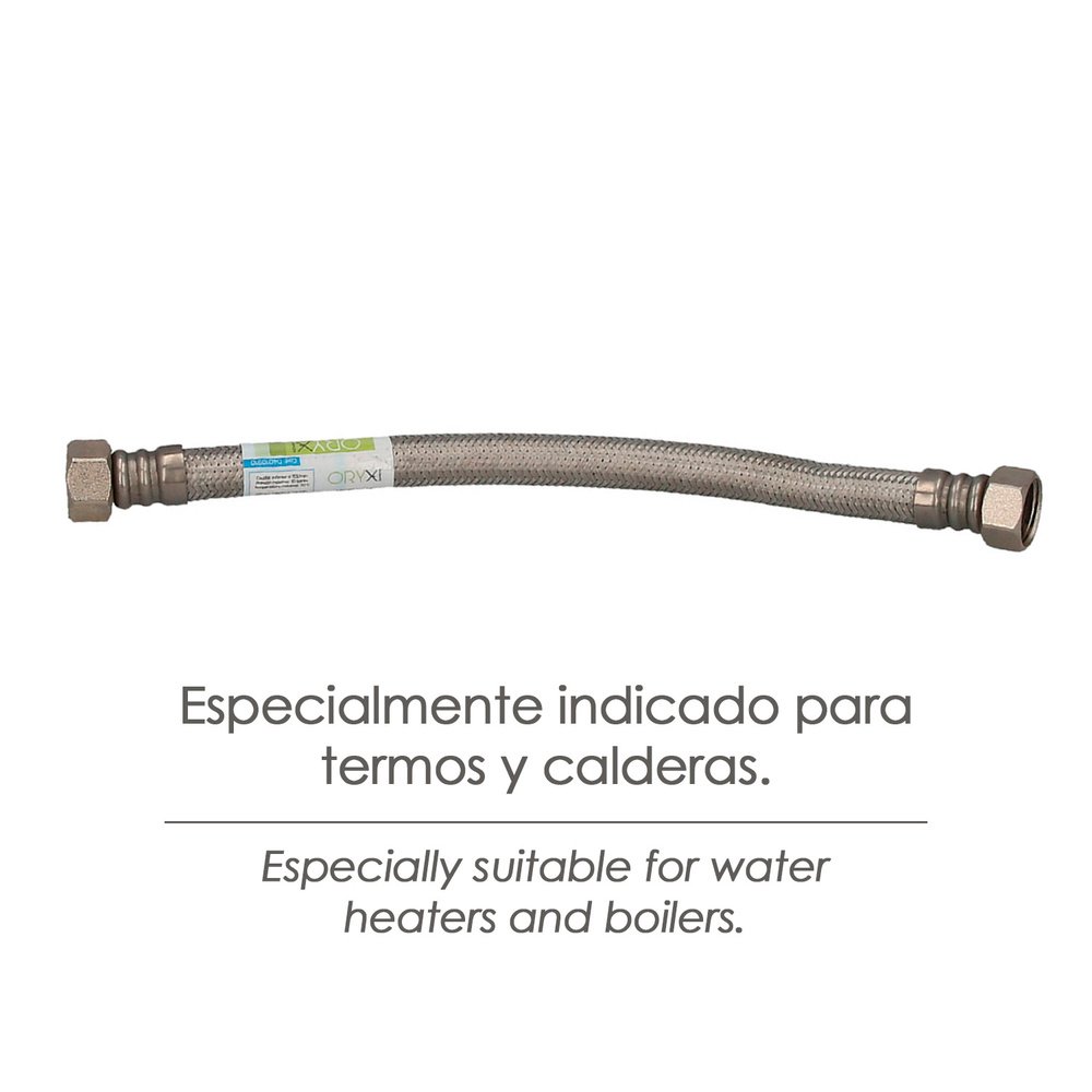 Latiguillo Flexible Reforzado Acero Inoxidable Termo Hembra 1/2" - Hembra 1/2" Longitud 400 mm