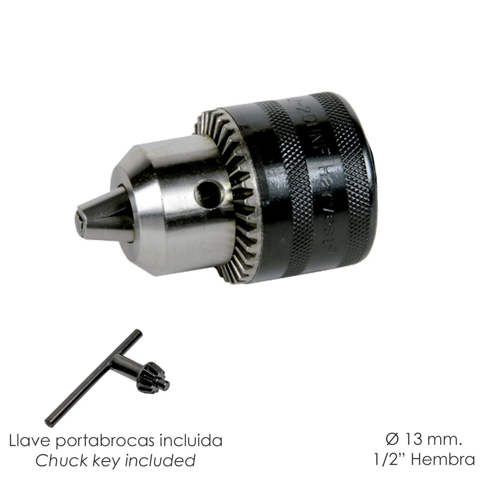 Portabrocas Con Llave 13 mm. 1/2 Hembra 2 Portabrocas Con Llave 13 mm. 1/2 Hembra